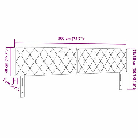 vidaXL Velvet Headboard Argyle with Headboard Pink 200 cm Velvet