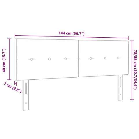 vidaXL Headboard Height Adjustable with Headboard Black 140 cm Fabric