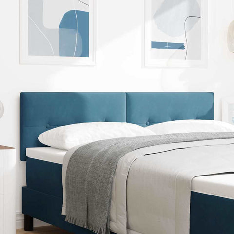 vidaXL Headboard Wall-mounted with Headboard Dark blue 144 cm Velvet