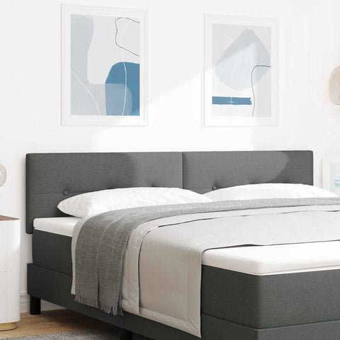 vidaXL Headboard Height Adjustable Manual Dark grey 180 cm Fabric