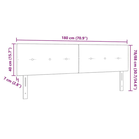 vidaXL Headboard Height Adjustable Manual Dark grey 180 cm Fabric