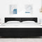 vidaXL Headboard Height Adjustable with Headboard Black 180 cm Fabric
