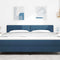 vidaXL Headboard Height Adjustable with Headboard Blue 180 cm Fabric