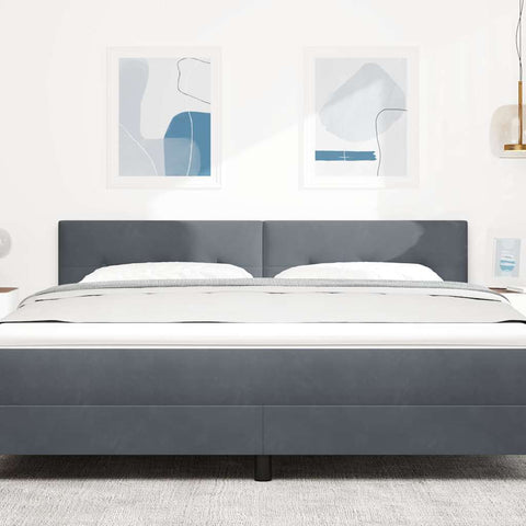vidaXL Headboard Wall-mounted with Headboard Dark grey 180 cm Velvet