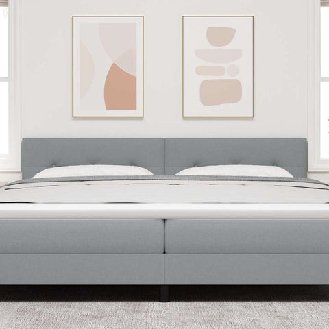 vidaXL Headboard Height Adjustable Manual Light grey 200 cm Fabric