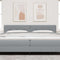 vidaXL Headboard Height Adjustable Manual Light grey 200 cm Fabric
