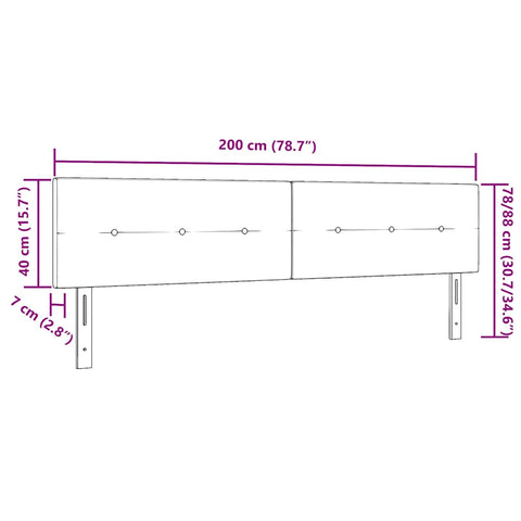vidaXL Headboard Height Adjustable with Headboard Black 200 cm Fabric