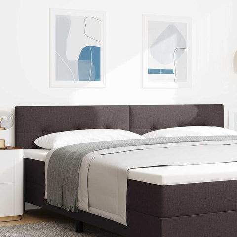 vidaXL Headboard Height Adjustable Manual Dark brown 200 cm Fabric