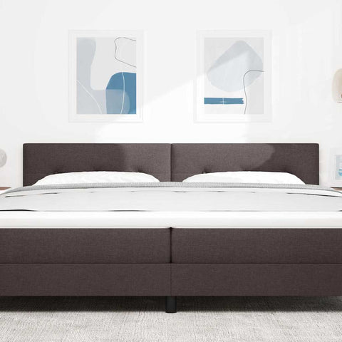 vidaXL Headboard Height Adjustable Manual Dark brown 200 cm Fabric