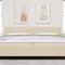 vidaXL Headboard Height Adjustable with Headboard Cream 200 cm Fabric