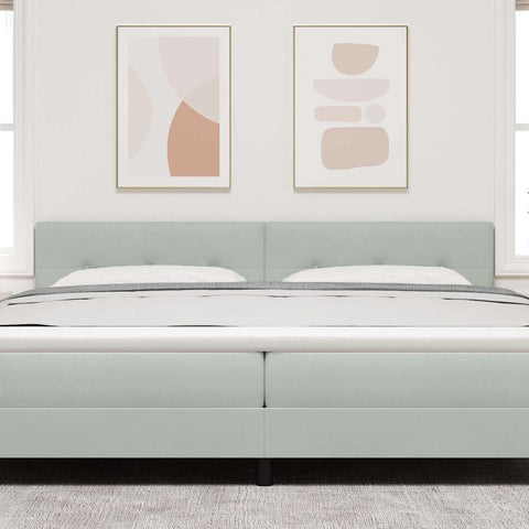 vidaXL Headboard Wall-mounted with Headboard Light grey 200 cm Velvet