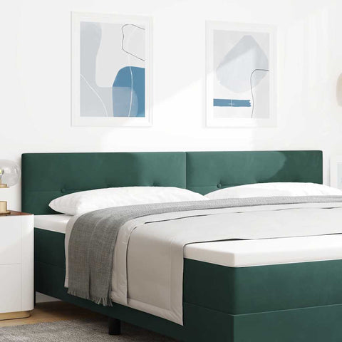 vidaXL Headboard Wall-mounted with Headboard Dark green 200 cm Velvet
