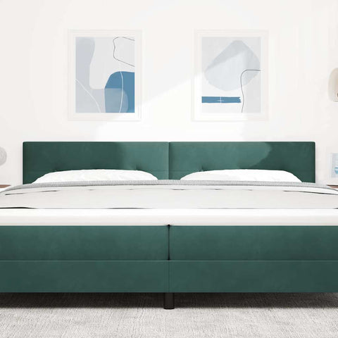 vidaXL Headboard Wall-mounted with Headboard Dark green 200 cm Velvet