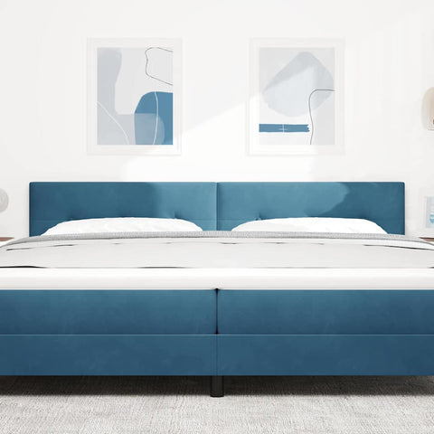 vidaXL Headboard Wall-mounted with Headboard Dark blue 200 cm Velvet