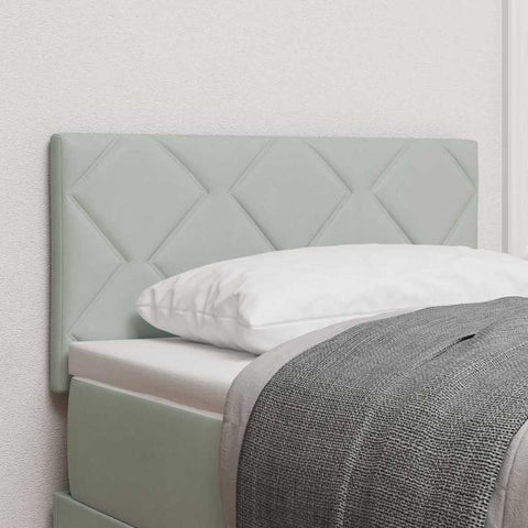 vidaXL Headboard Wall-mounted Geometric Manual Light grey 80 cm Velvet