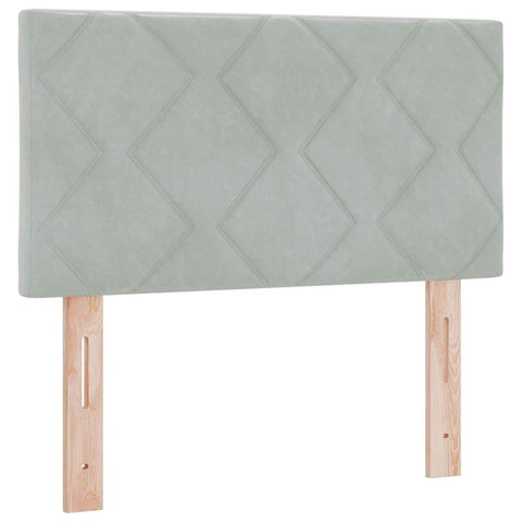 vidaXL Headboard Wall-mounted Geometric Manual Light grey 80 cm Velvet