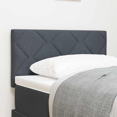 vidaXL Headboard Wall-mounted Geometric Manual Dark grey 80 cm Velvet