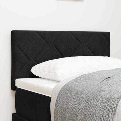 vidaXL Headboard Wall-mounted Geometric Manual Black 80 cm Velvet