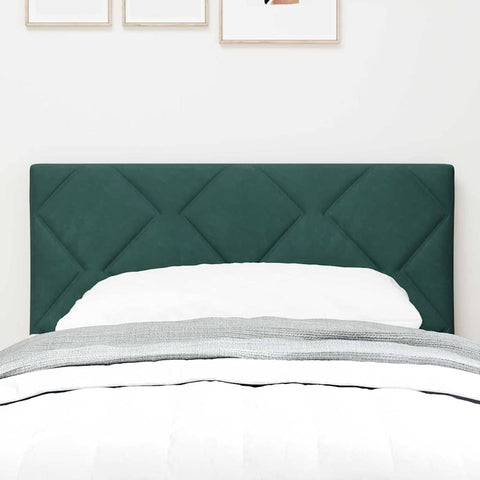 vidaXL Headboard Wall-mounted Geometric Manual Dark green 80 cm Velvet