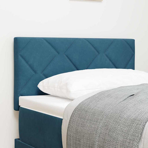 vidaXL Headboard Wall-mounted Geometric Manual Dark blue 80 cm Velvet