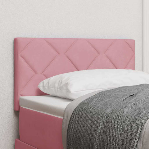 vidaXL Headboard Wall-mounted Geometric Manual Pink 80 cm Velvet