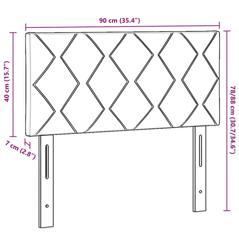 vidaXL Fabric Headboard Geometric Manual Dark Grey 90 cm Fabric