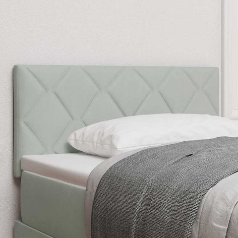 vidaXL Headboard Wall-mounted Geometric Manual Light grey 90 cm Velvet