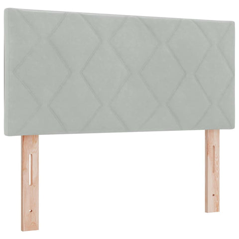 vidaXL Headboard Wall-mounted Geometric Manual Light grey 90 cm Velvet