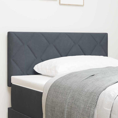 vidaXL Headboard Wall-mounted Geometric Manual Dark grey 90 cm Velvet