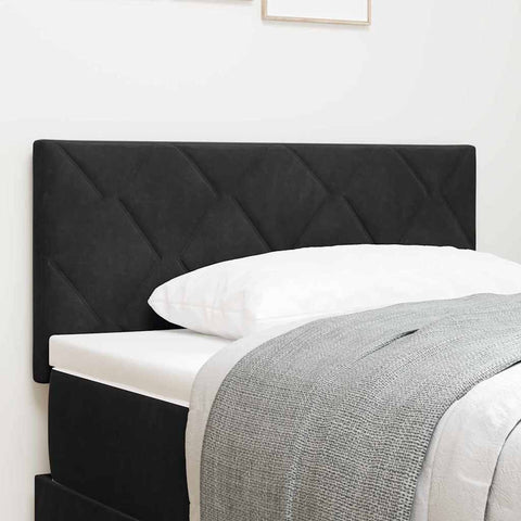 vidaXL Headboard Wall-mounted Geometric Manual Black 90 cm Velvet
