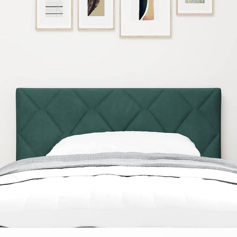 vidaXL Headboard Wall-mounted Geometric Manual Dark green 90 cm Velvet