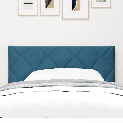 vidaXL Headboard Wall-mounted Geometric Manual Dark blue 90 cm Velvet