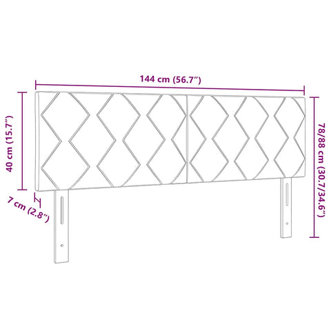 vidaXL Headboard Wall-mounted Geometric Light grey 144 cm Velvet