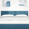 vidaXL Headboard Wall-mounted Geometric Manual Dark blue 144 cm Velvet