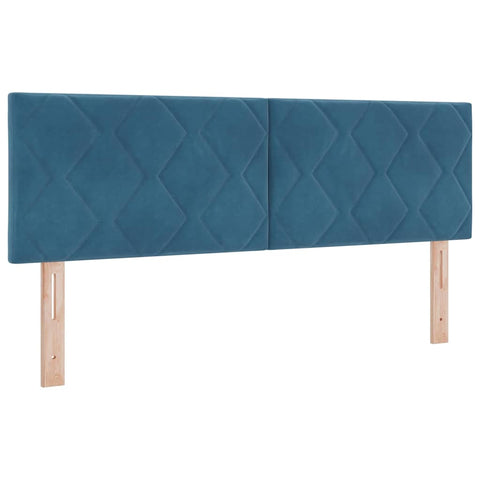 vidaXL Headboard Wall-mounted Geometric Manual Dark blue 144 cm Velvet