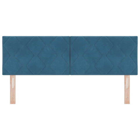 vidaXL Headboard Wall-mounted Geometric Manual Dark blue 144 cm Velvet