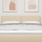 vidaXL Fabric Headboard Geometric with Headboard Cream 160 cm Fabric