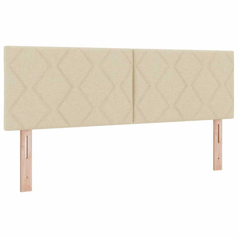 vidaXL Fabric Headboard Geometric with Headboard Cream 160 cm Fabric