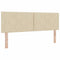 vidaXL Fabric Headboard Geometric with Headboard Cream 160 cm Fabric