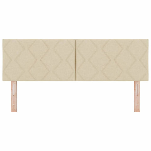 vidaXL Fabric Headboard Geometric with Headboard Cream 160 cm Fabric