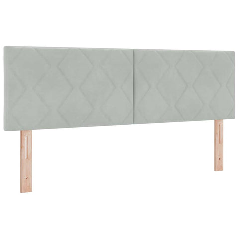 vidaXL Headboard Wall-mounted Geometric Light grey 160 cm Velvet
