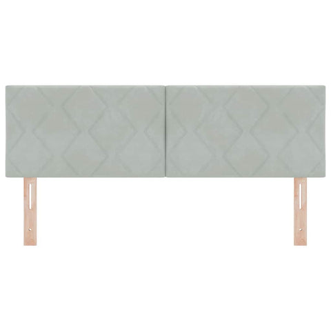 vidaXL Headboard Wall-mounted Geometric Light grey 160 cm Velvet