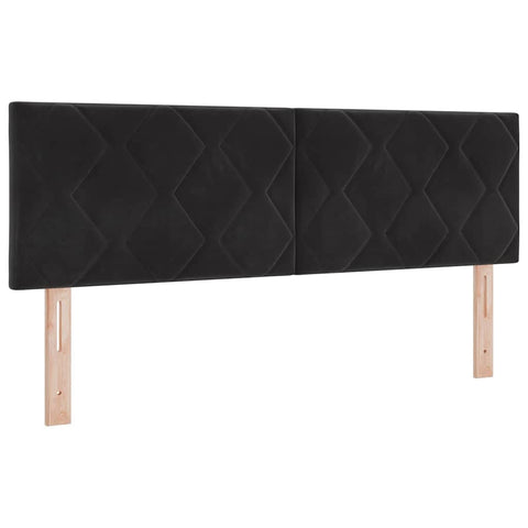 vidaXL Headboard Wall-mounted Geometric Manual Black 160 cm Velvet