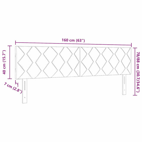 vidaXL Headboard Wall-mounted Geometric Manual Black 160 cm Velvet