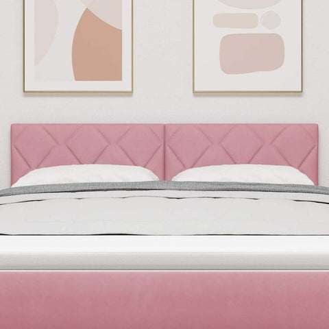 vidaXL Headboard Wall-mounted Geometric Manual Pink 160 cm Velvet