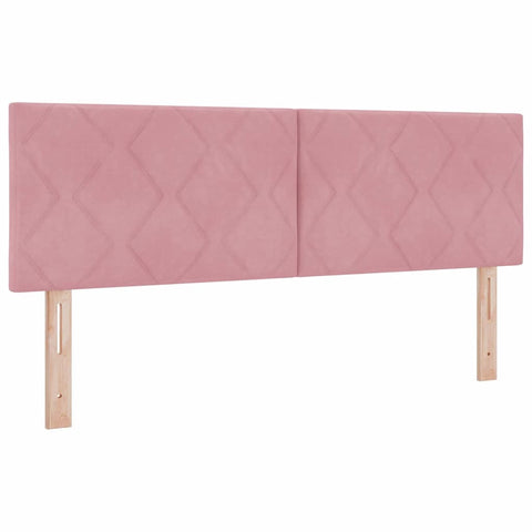vidaXL Headboard Wall-mounted Geometric Manual Pink 160 cm Velvet