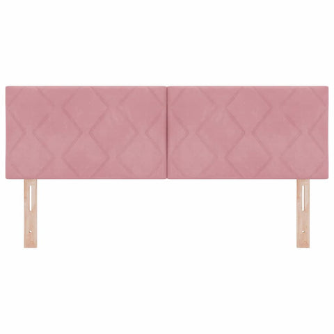 vidaXL Headboard Wall-mounted Geometric Manual Pink 160 cm Velvet