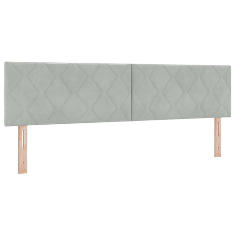 vidaXL Headboard Wall-mounted Geometric Light grey 180 cm Velvet