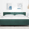 vidaXL Headboard Wall-mounted Geometric Dark green 180 cm Velvet