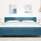 vidaXL Headboard Wall-mounted Geometric Manual Dark blue 180 cm Velvet